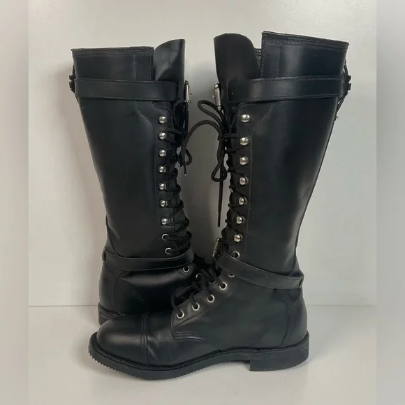 Vintage Harley Davidson Lace Up Motorcycle Boots 8 M USA Made Go-Go